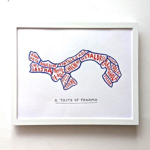 Un avant-goût du Panama | Carte dessinée à la main de 10 x 8 po.