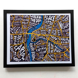 Mappa della città di Carlow / stampa 10 x 8 in