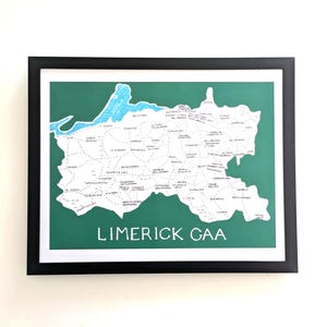 Cartes du comté de Limerick, 10 x 8 pouces imprimées