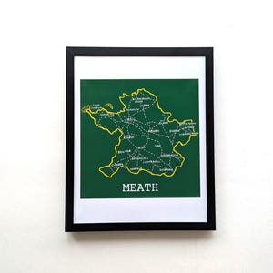 Comté de Meath Irlande | Impression de carte de 10 x 8 pouces