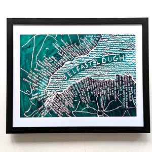Mappa di Belfast Lough / stampa 10 x 8 pollici