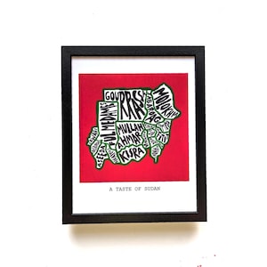 Sudan map of food print