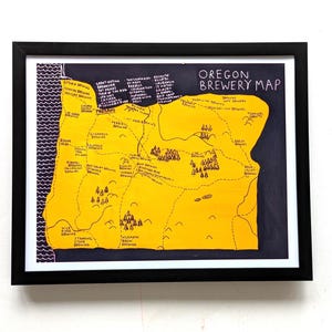 Brasserie de l'Oregon, carte |  Impression 10 x 8 po.