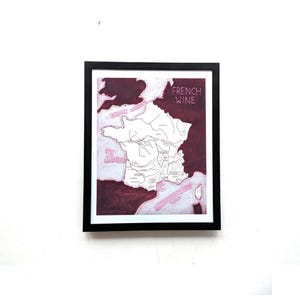 Map of France wine print
