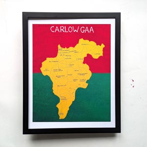 Mappa del club Carlow GAA, stampa 8 x 10 pollici