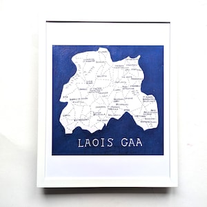 Laois GAA club map, 8in x 10in print