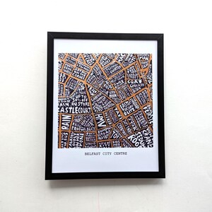 Carte de Belfast |  Impression 10 x 8 po.