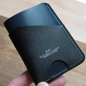 Italian leather minimalistic card wallet. Gift wallet
