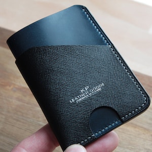 Italian leather minimalistic card wallet. Gift wallet