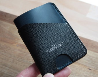 Italian leather minimalistic card wallet. Gift wallet