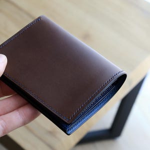 Cartera de cuero vertical plegable para hombre, billetera de cuero hecha a mano, regalo para él, billetera de cuero buttero, regalo para hombres
