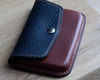 Italian leather flap wallet cardholder. Gift wallet