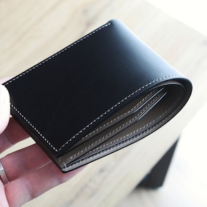 Cartera de cuero de lujo para hombre, billetera de cuero hecha a mano, billetera de cuero negro, regalo para él, billetera de cuero buttero, regalo para hombres