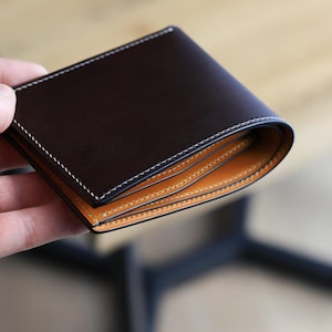 Cartera plegable de cuero de lujo para hombre, billetera de cuero hecha a mano, billetera de cuero marrón, regalo para él, billetera de cuero buttero, regalo para hombres