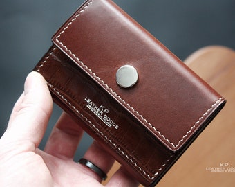 Italian leather flap wallet. Gift wallet