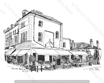 Third Avenue, Hove Picture, Line Drawing Illustration, Black & White