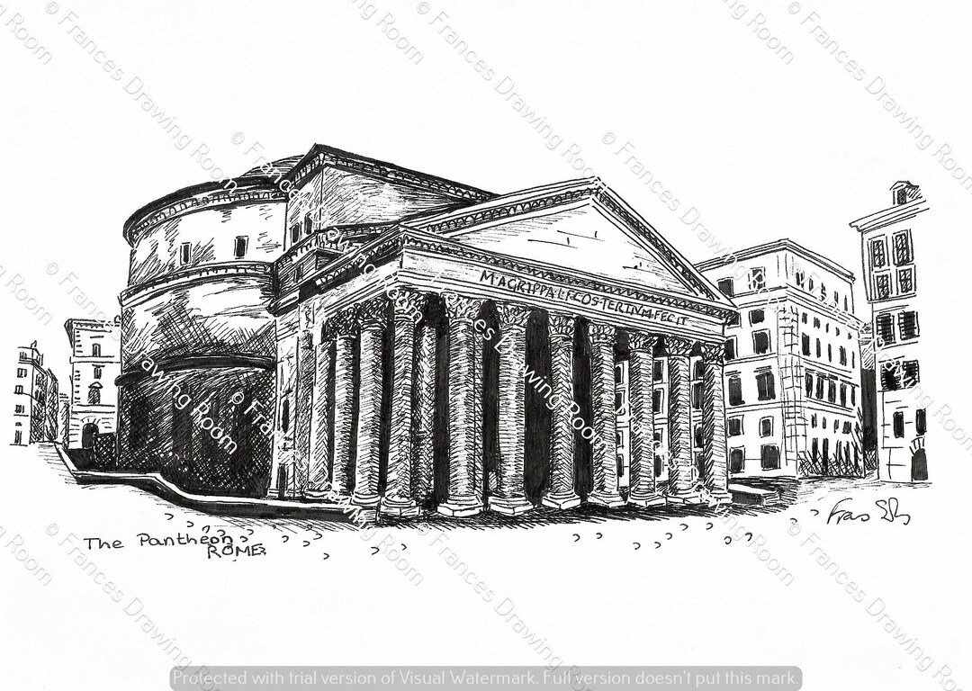 El Pante n Imagen De Roma Ilustraci n De Dibujo Lineal Blanco Y El Pante n Imagen De Roma Ilustraci n De Dibujo Lineal Blanco Y