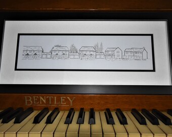 Custom Street View House Portraits, Line Art Illustration, New Home Gifts, Black & White