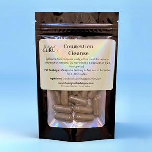 Organic Congestion Cleanse Herbal Capsules | |Alkaline Herbs | Vegan | Plant based Supplements