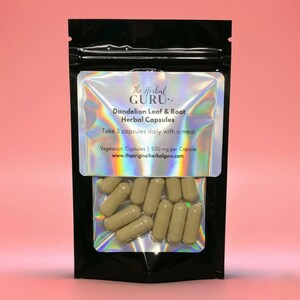Organic DANDELION LEAF & ROOT Capsules Herbal Supplement | Dr Sebi Alkaline Herbs | Vegan | Non Gmo, Sample Size Herbs Wildcrafted Herbs