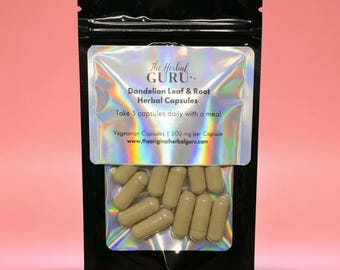 Cápsulas herbales de hoja y raíz de diente de león orgánico / Dr Sebi Alkaline Herbs