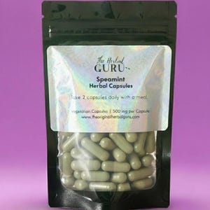 Organic Spearmint Herbal Capsules | Sample Sizes | Small Batch | Mentha Spicata