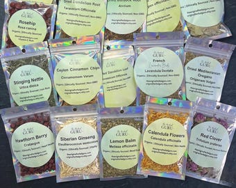 Pick ANY 3 HERBS for 14 | Over 40 Tea Blends | Wildcrafted, Organic Botanicals Small Batch, Ritual Herbs