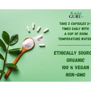 Cápsulas de raíz de ashwagandha orgánica / Withania somnifera / Ginseng indio / Suplemento herbal imagen 3