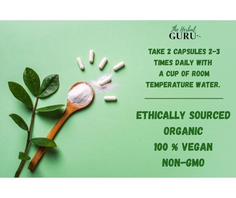Cápsulas de raíz de ashwagandha orgánica / Withania somnifera / Ginseng indio / Suplemento herbal imagen 3