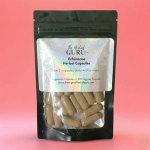 Organic Echinacea Herbal Capsules |Alkaline Herbs | Vegan | Plant based Supplements