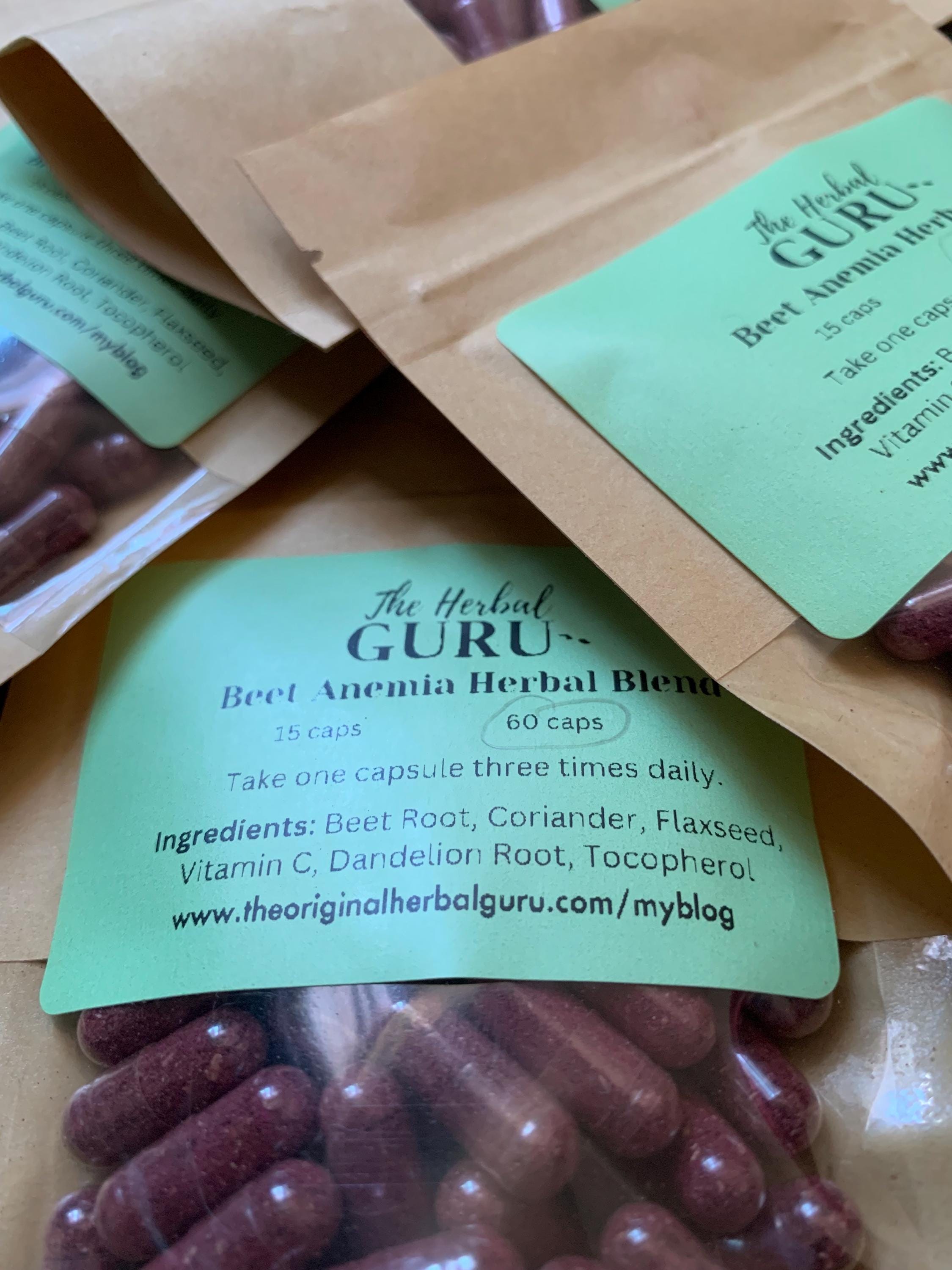 BEET ANEMIA Capsules Herbal Tea Blend dr Sebi Alkaline Herbs Vegan Iron