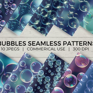 10 Realistic Bubbles Seamless Pattern Paper - Digital download - Commercial use