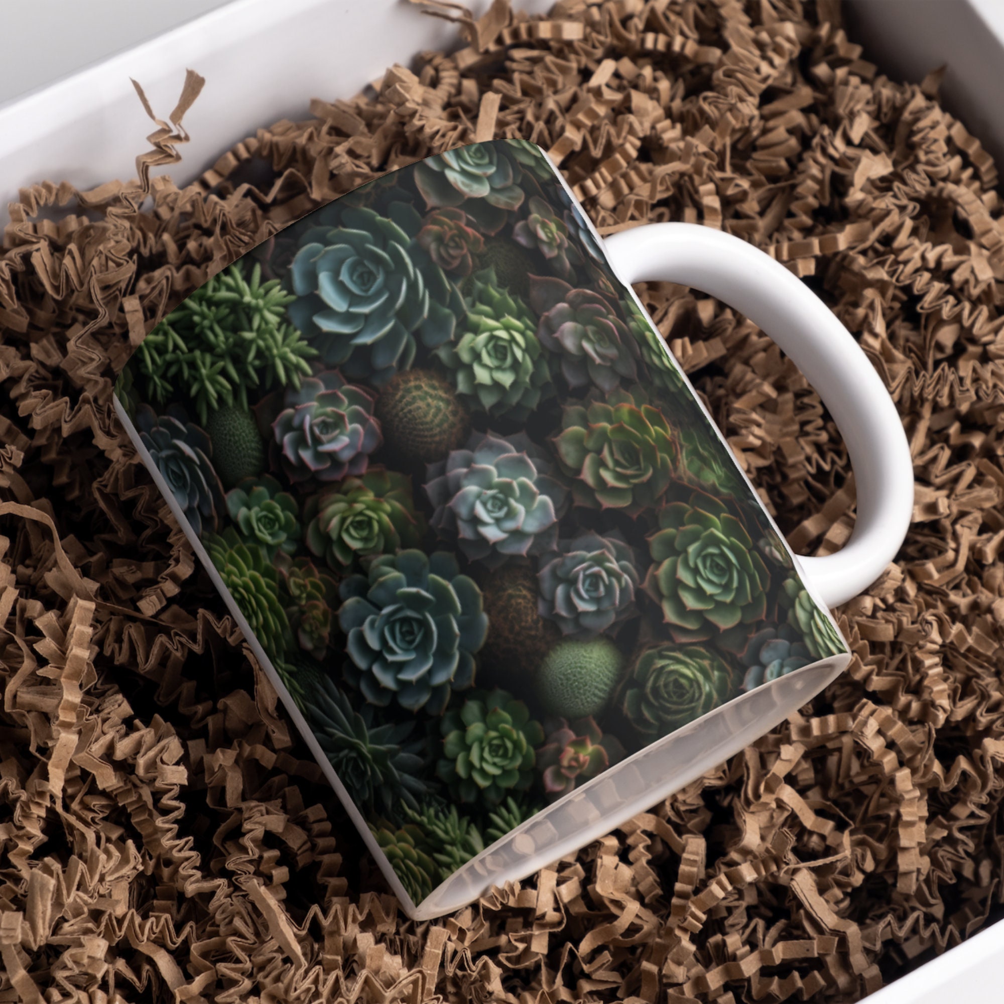 10 Realistic Dark Green Succulents Seamless