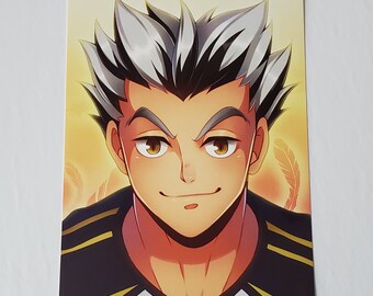 haikyuu bokuto koutarou art print etsy