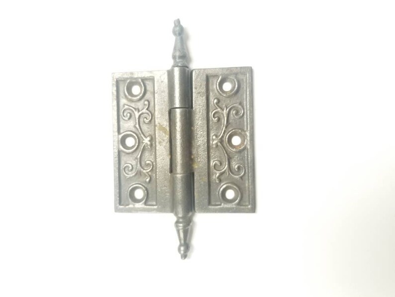 Antique A49 Cast Iron Ornate Victorian Door Hinge Hardware Salvage Architectual