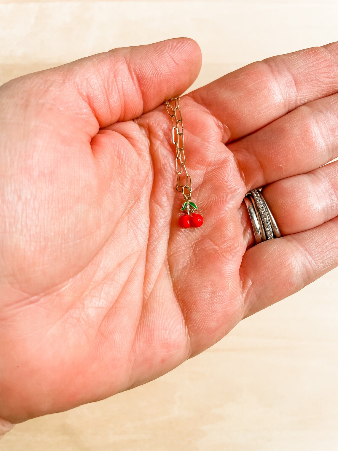 Cherry Bomb Necklace 14k Enamel Cherry Charm on A 14k Chain Etsy