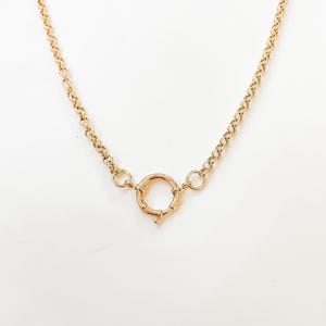 14k Gold Erbs Rolo Kette Halskette mit Federring Verschluss | Kleine Alexa mit Federring