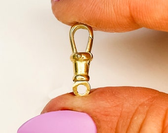 14k Solid Gold Swivel Clasp: Charm Enhancer (18x6.5mm)