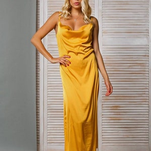 silk mustard dress