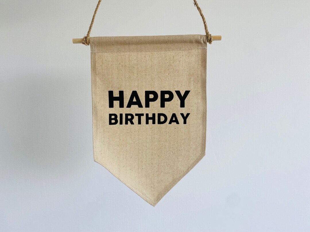 Personalised Happy Birthday Wall Hanging Home Decoration Pennant Flag
