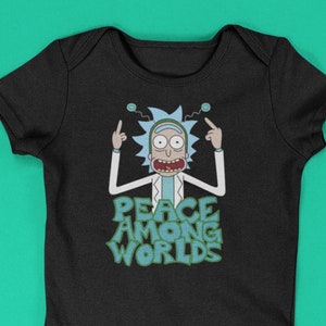 PEACE AMONG WORLDS |  Free Shipping | Onesie | Toddler | T-shirt | Funny Shirt | Gift idea | Baby shower | Cool | Rick and Morty |adult swim