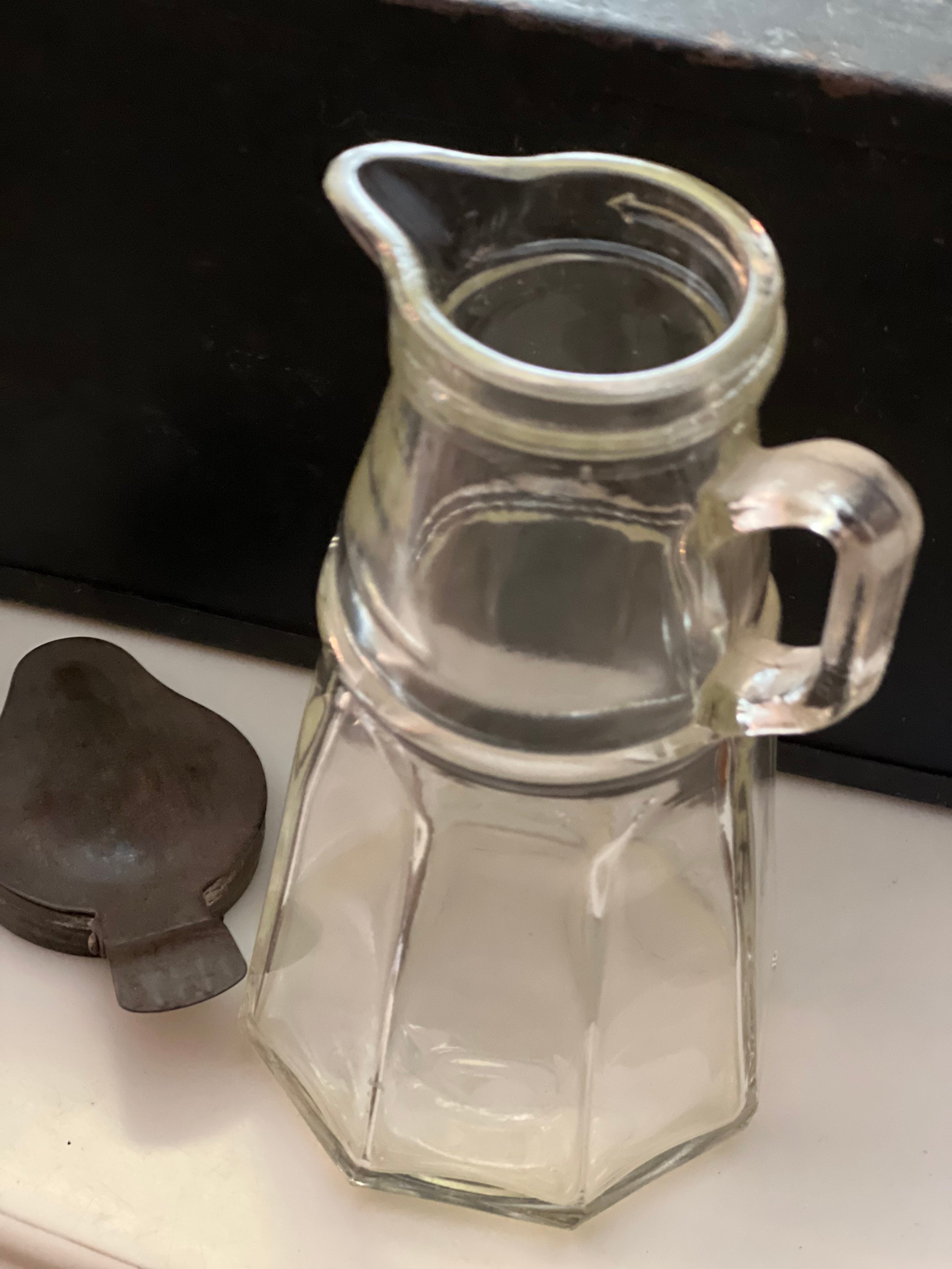 Vintage Glass Syrup Dispenser With Tin Lid Retro Molasses Etsy