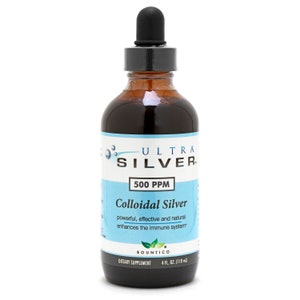Ultra Silver True Nano Size 500 PPM Colloidal Silver 4 oz for Immune support with dropper included