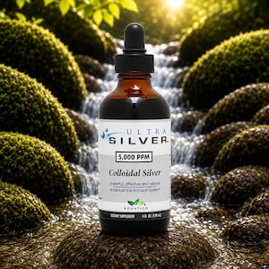 5 000 PPM Ultra Silver Kolloidalt Silver 115 ml med pipett för immunstöd