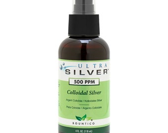 Ultra Silber Kolloid Silber | 500 PPM | 4 Unze | Feiner Nebel Spray