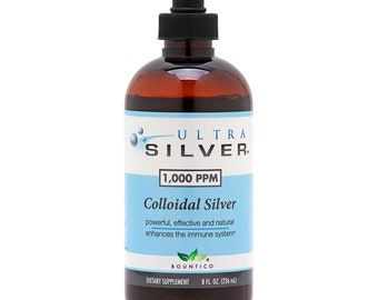 Ultrazilver, echt nano-formaat 1.000 PPM Colloïdaal zilver 8 oz