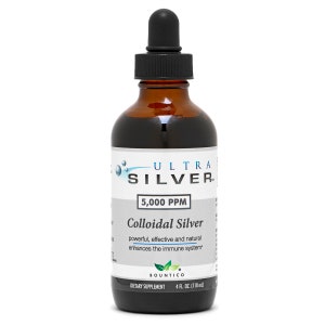 5,000 PPM Ultra Silver Colloidal Silver 4oz with Dropper for Immune Support