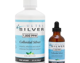 Ultra Silver True Nano Größe 1.000 PPM kolloides Silber 32 Unze Großflasche