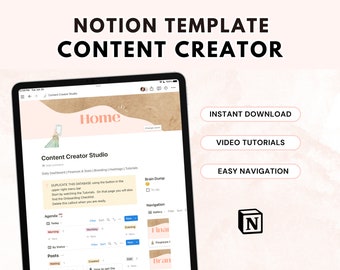 Content Creator Notion Template, Social Media Planner, Digital Planner for Influencers, Content Calendar, Notion for Social Media Instagram