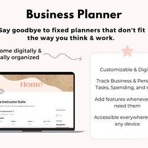 Yoga Instructor Notion Template Bundle, Digital Client Tracker, Weekly Class, Business Finance Spreadsheet, Marketing Social Media Dashboard image 2